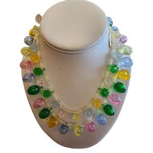 Vintage Signed W. Germany Acrylic Fruit Salad Necklace with Original Tag (A1896)